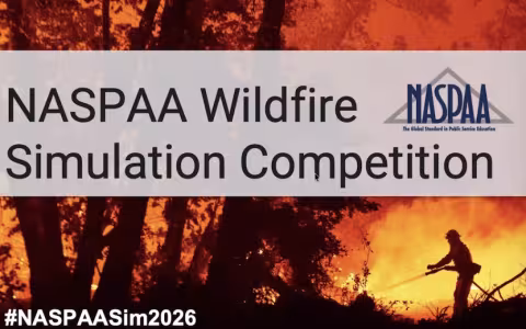 NASPAA Wildfire Simulation Competition opening slide