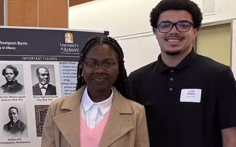 2026 President's Fellows Maureen Mbanga and Michael Simon present at Showcase
