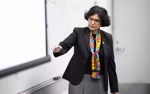 Rita Biswas in her classroom 