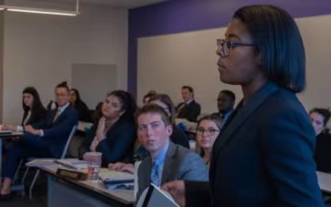 Student at Albany Law Affiliation Mock Trial 