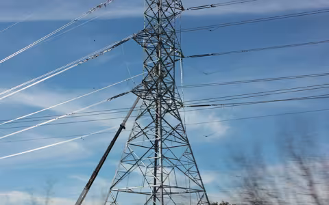 Photo of Texas power line.