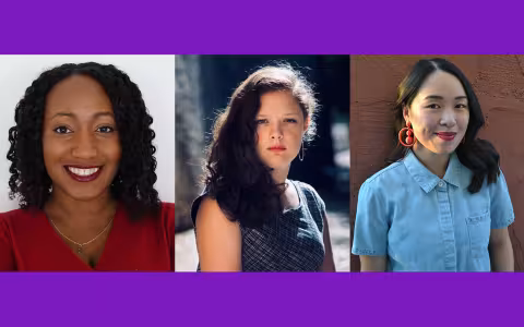 Three young women in separate profile photos