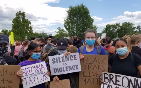 WGSS faculty and students at Troy, NY Black Lives matter rally