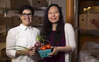 Associate professor Beth Feingold and assistant professor Xiaobo X. Romeiko