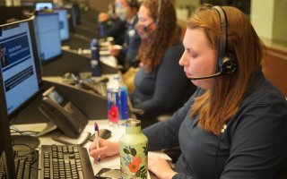 NYCEM COOP Director Cyndi Mellen moderates a question and answer session with Cybersecurity and Infrastructure Security Agency Deputy Director Nitin Natarajan.