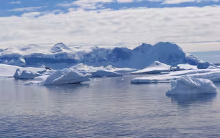 Melting icebergs in the Arctic Ocean.