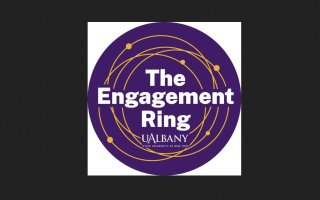 logo for The Engagement Ring podcast at UAlbany.