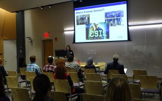 Students view a presentation inside ETEC during an FIC workshop.