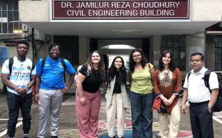 A group of students visit the Dhaka Civil Engineering Building