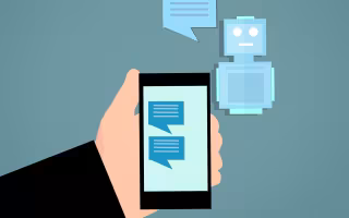 An illustration of a chatbot being used on a mobile phone.