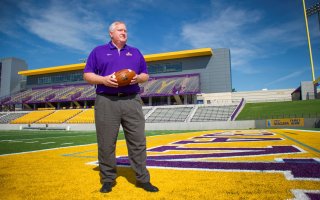 UAlbany head football coach Greg Gattuso