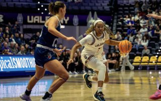Kayla Cooper led the Great Danes with 16 points to help the Great Danes advance to Friday's championship game. (Brenth Warzocha/UAlbany Athletics) 