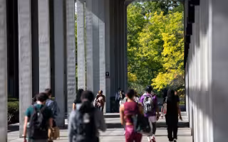 Students walking to classes