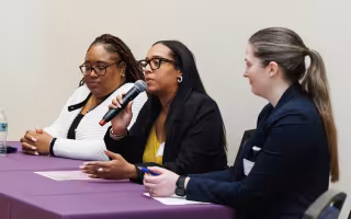 Panelists speaking at UAlbany's annual conference for BILPOC Advancement Faculty Iniative.