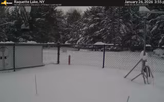 A camera image from the Raquette Lake Mesonet site.