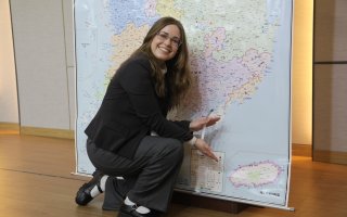 UAlbany alum Kate Bucek ’24 is in South Korea as a Fulbright English Teaching Assistant, where she teaches students on Jeju Island.