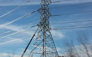 Photo of Texas power line.