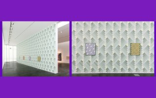 Two acrylic paintings on linen by Melissa Thorne