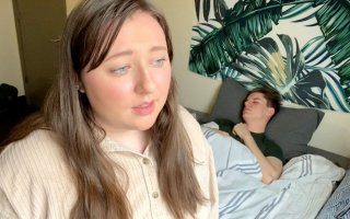 Actors Sammy Rose Wilson and Ryan Buchholz in a scene from the movie