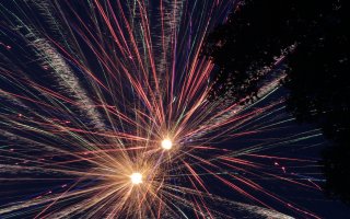 Fireworks in a night sky