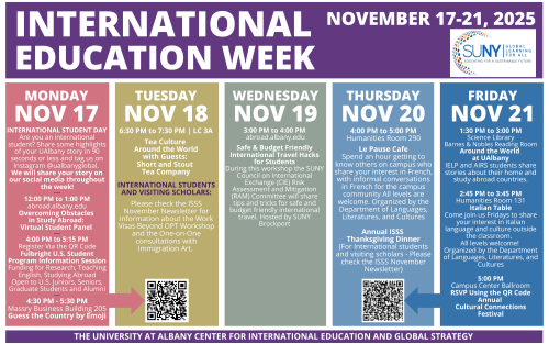 2025 International Education Week event calendar. All details are available in the body of the news article.