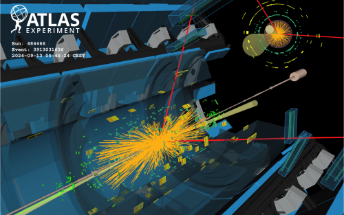 Candidate Higgs boson event decaying to two muons, recorded by ATLAS in 2024 at 13.6 TeV