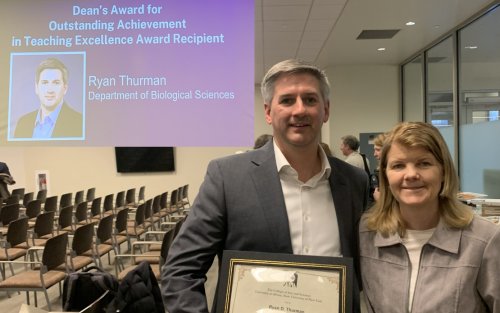 Dr. Thurman accepts Dean's Award