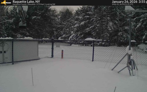A camera image from the Raquette Lake Mesonet site.