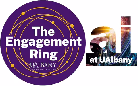 Engagement Ring and AI at UAlbany logos.
