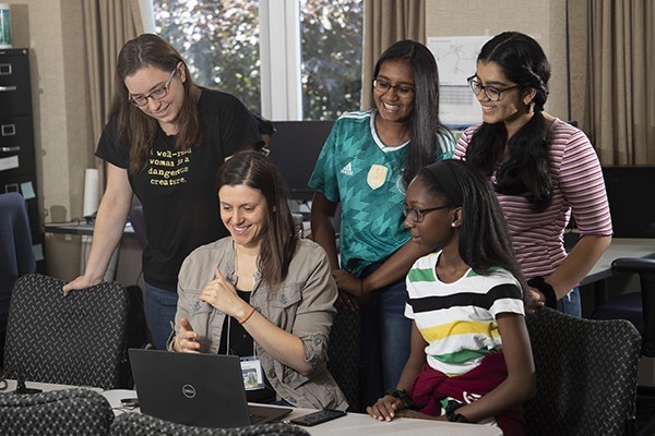 Mariya Zheleva with Girls Inc. Eureka interns 2019