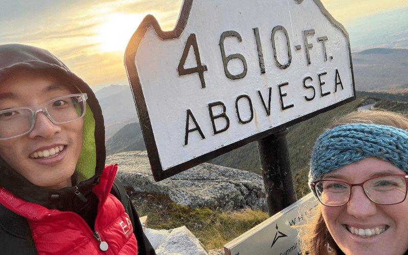 Wilson Han and Madeleine Goodman sumitting one of their favorite hikes. 