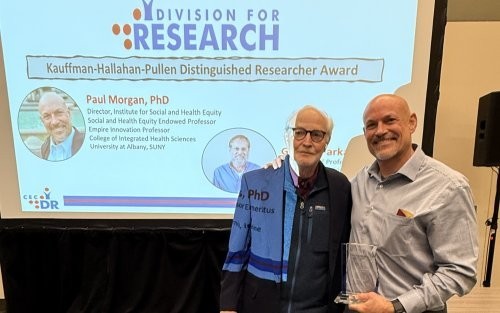 ISHE Director, Dr. Paul Morgan received the prestigious Kauffman-Hallahan-Pullen Distinguished Researcher Award for his work in special education.