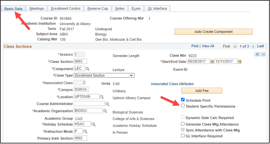A screenshot of the PeopleSoft page, showing the actions described above in Step 5.