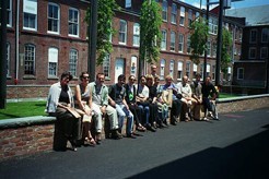 Class posing together on the trip to Massachusetts