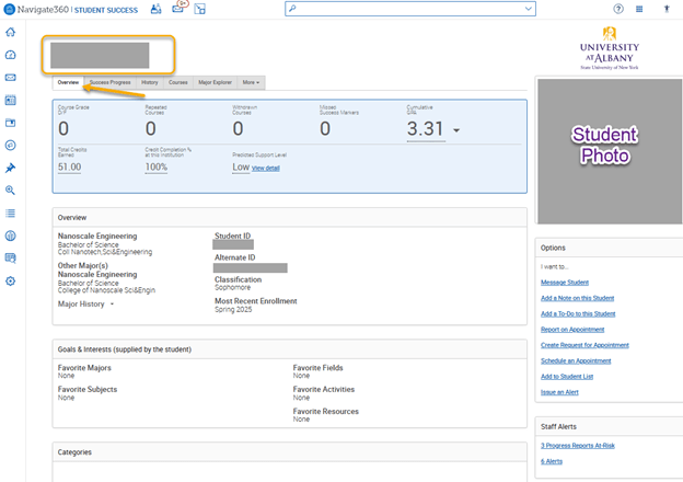 An EAB Navigate screenshot that shows the instructions described in the text immediately above the image.