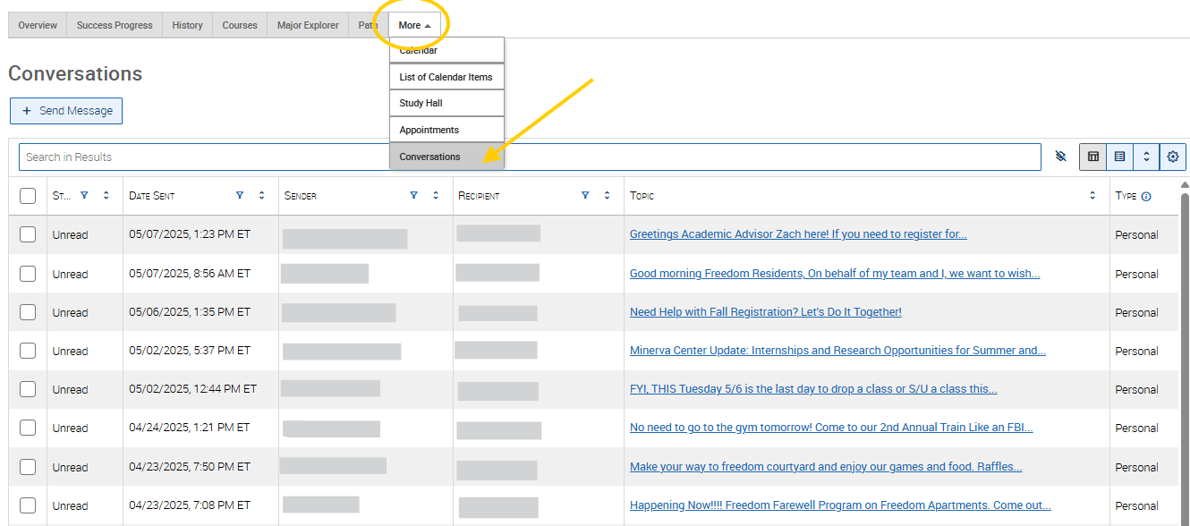 An EAB Navigate screenshot that shows the instructions described in the text immediately above the image.
