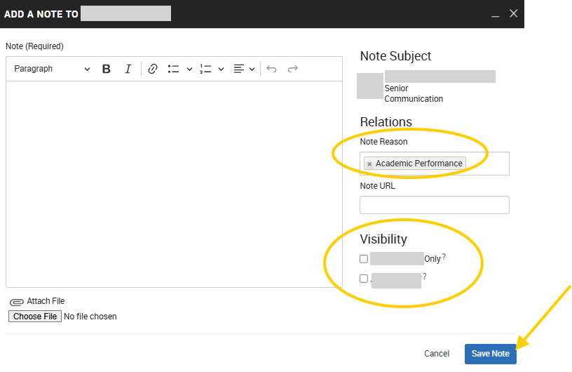 An EAB Navigate screenshot that shows the instructions described in the text immediately above the image.