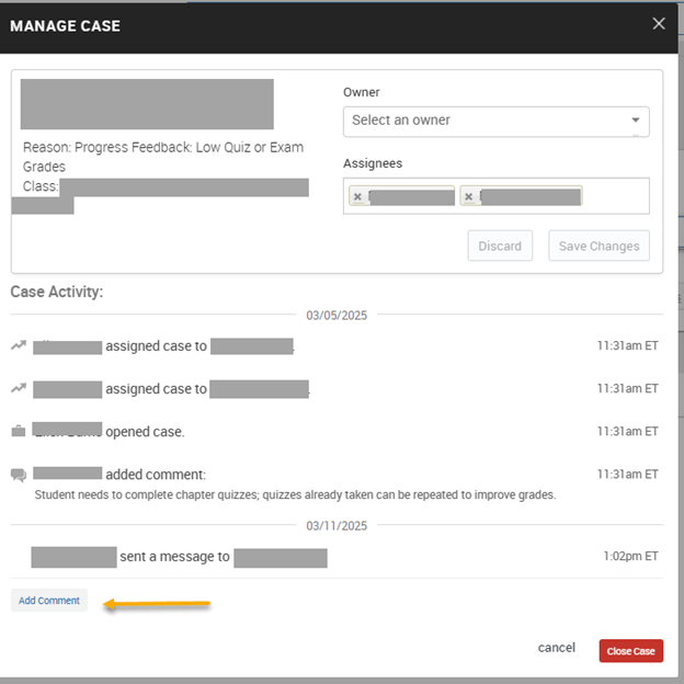 An EAB Navigate screenshot that shows the instructions described in the text immediately above the image.
