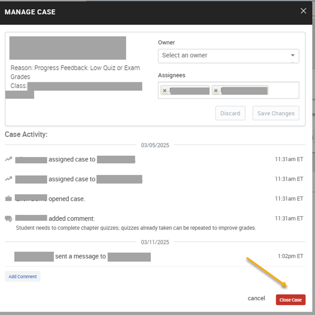 An EAB Navigate screenshot that shows the instructions described in the text immediately above the image.