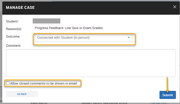 An EAB Navigate screenshot that shows the instructions described in the text immediately above the image.