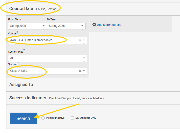 An EAB Navigate screenshot that shows the instructions described in the text immediately above the image.