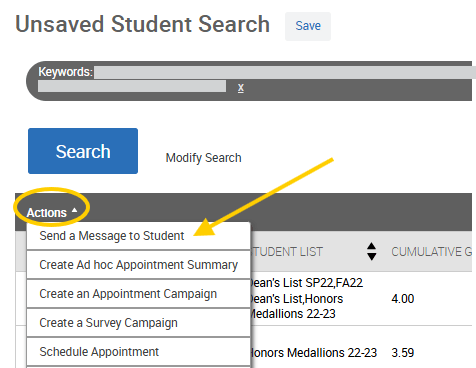 An EAB Navigate screenshot that shows the instructions described in the text immediately above the image.