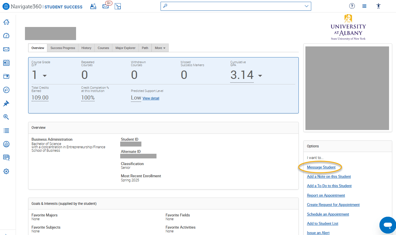 An EAB Navigate screenshot that shows the instructions described in the text immediately above the image.