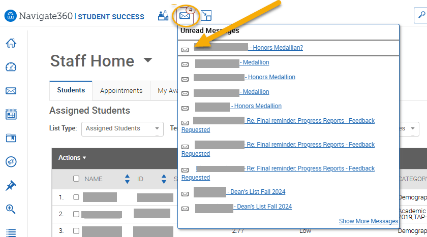 An EAB Navigate screenshot that shows the instructions described in the text immediately above the image.