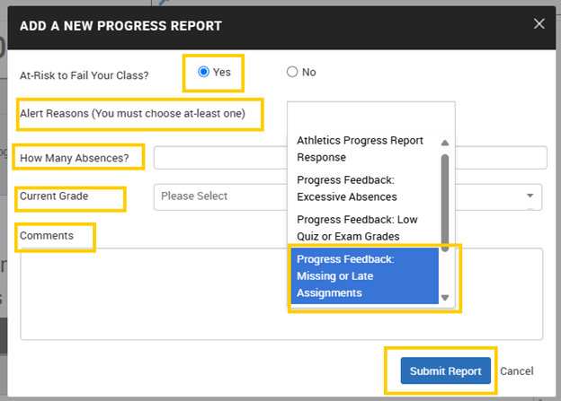 An EAB Navigate screenshot that shows the instructions described in the text immediately above the image.