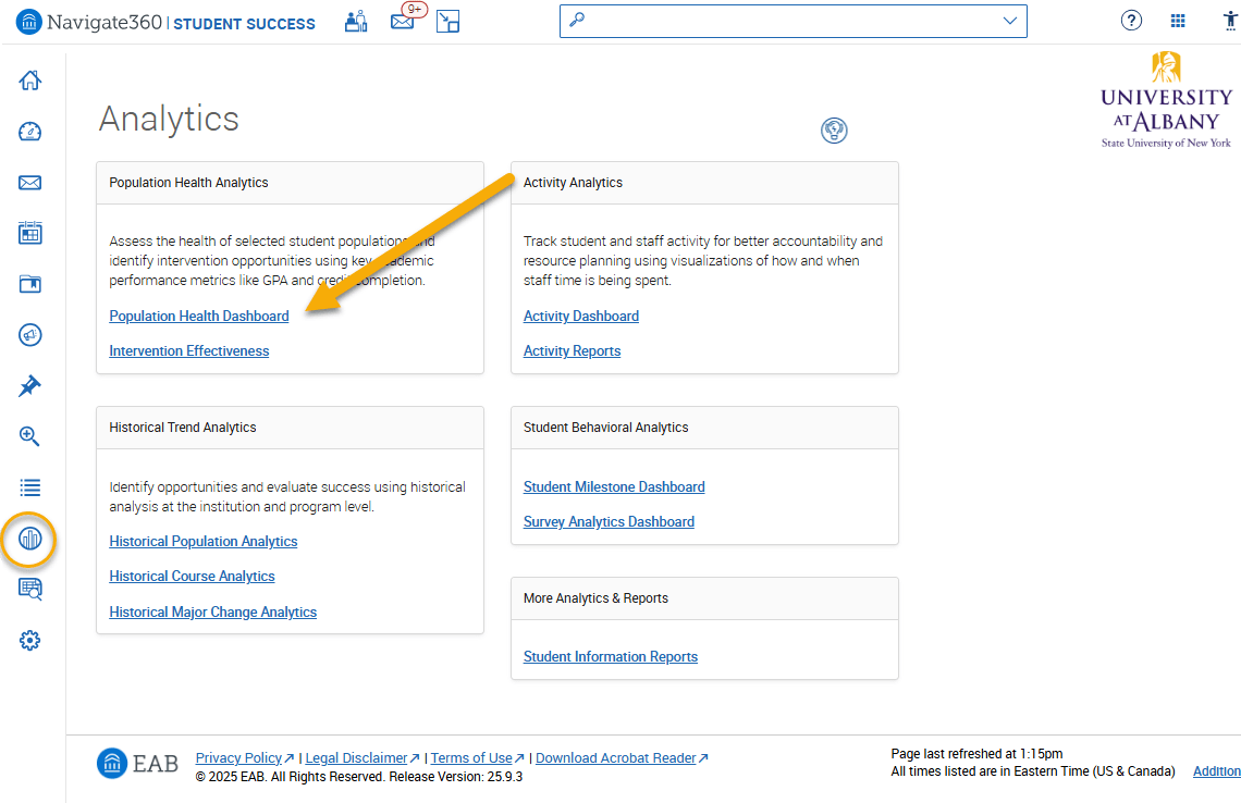 An EAB Navigate screenshot that shows the instructions described in the text immediately above the image.