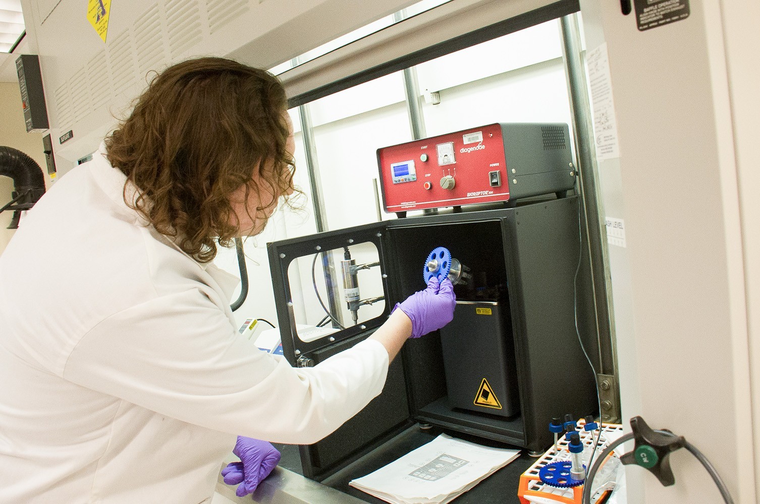 Various instrumentation, equipment and personnel within the Molecular Core Facility in the Life Sciences Building