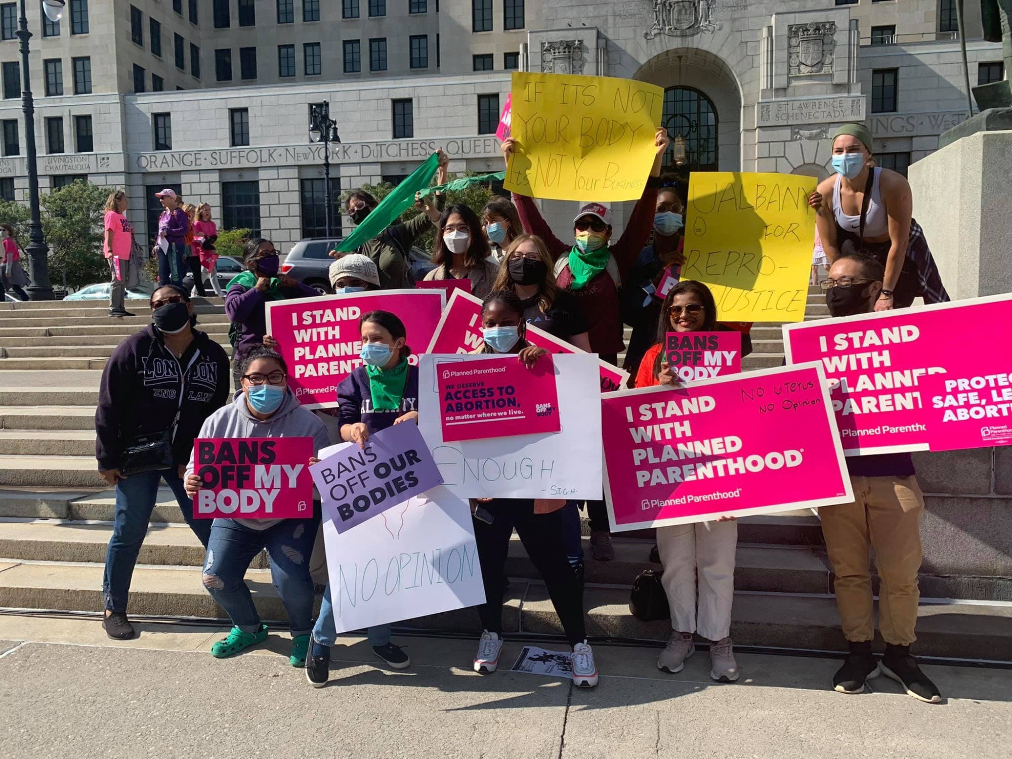 The Planned Parenthood rally, organized by WGSS alumna Brittni Gulotty, Public Affairs and Volunteer Coordinator of Upper Hudson Planned Parenthood, joined nationwide protests championing reproductive rights, with a huge turnout on Saturday, October 2, at the West Capitol Park in Albany, including WGSS faculty, students, and alumni. 