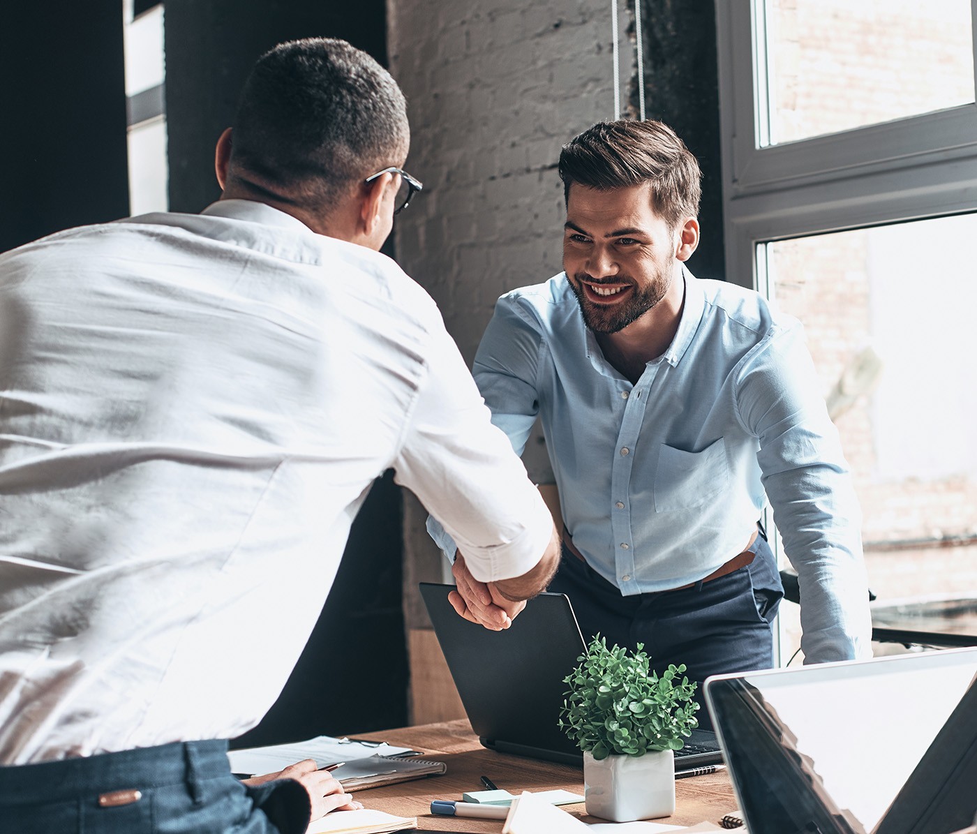 Two men at a business meeting
