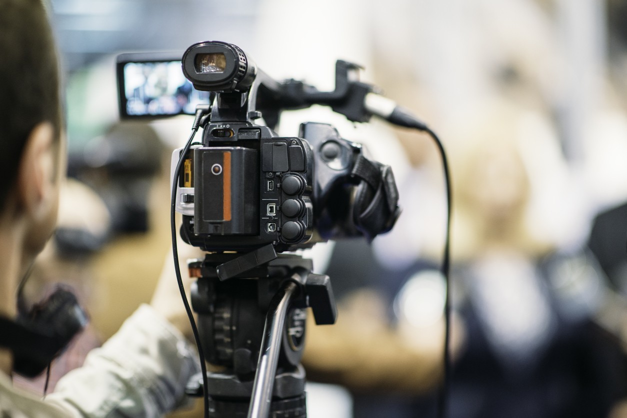 Person using a video camera